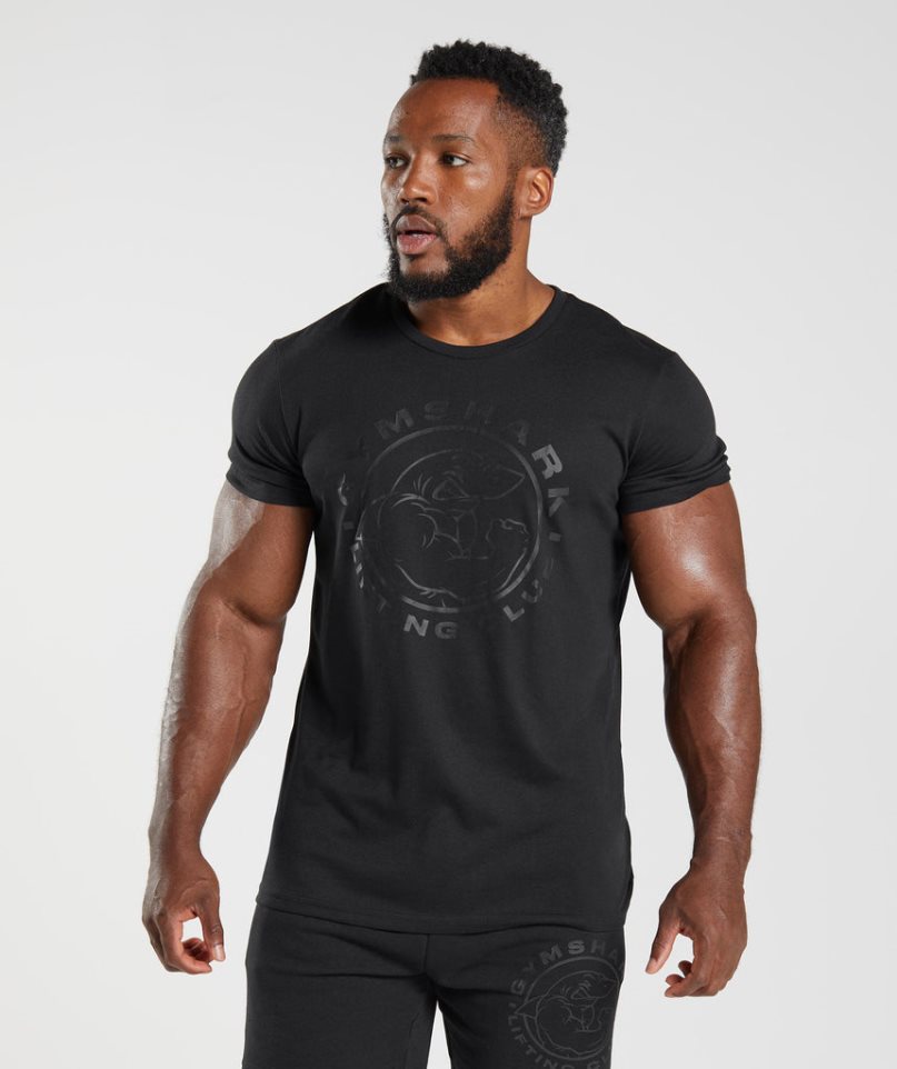 Men\'s Gymshark Legacy T-Shirts Black | CA 5A368D